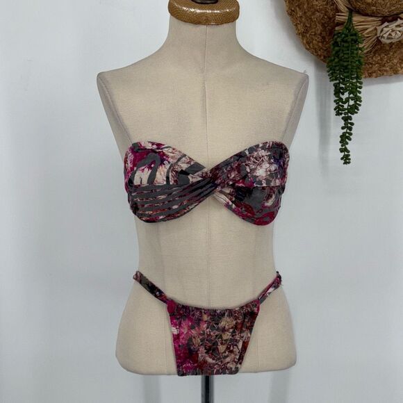 Vintage 3-Piece Dalila Indonesian Skirt & Bikini‎ Set Beachwear Hippy Boho Small - Picture 5 of 15